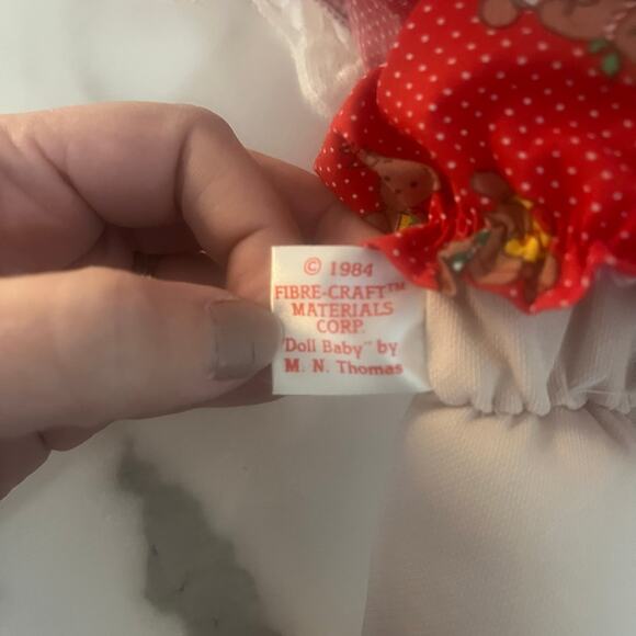 Cabbage Patch The Original Doll Baby Blonde Red Teddy Bear 80's Vintage 1984 - Picture 4 of 8